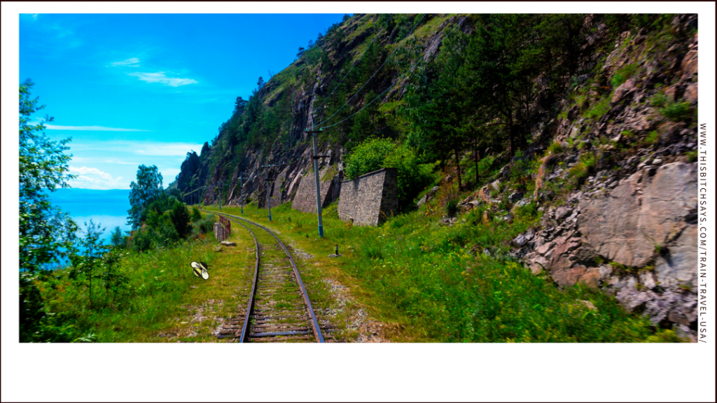 train tracks through beautiful scenery