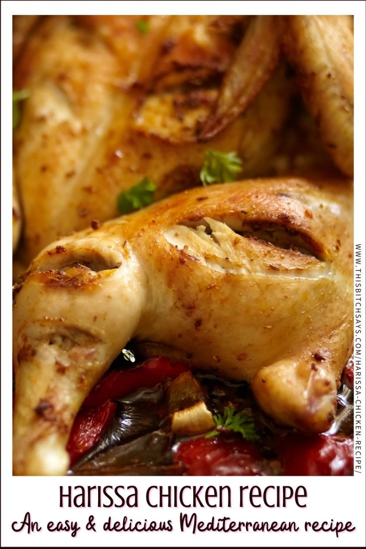 Recipe Card: Harissa Chicken Recipe (an easy & delicious Mediterranean recipe)