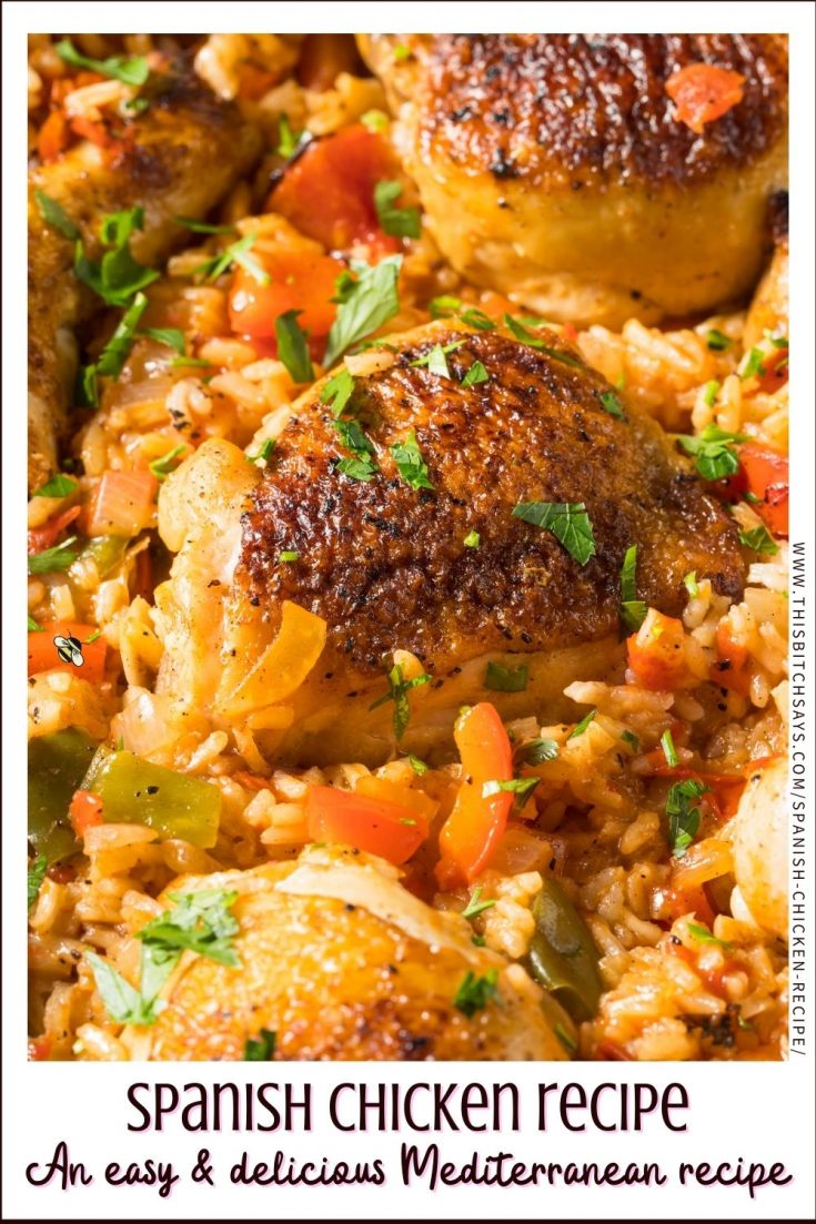 Recipe Card: Spanish Chicken Recipe (an easy and delicious Mediterranean recipe)